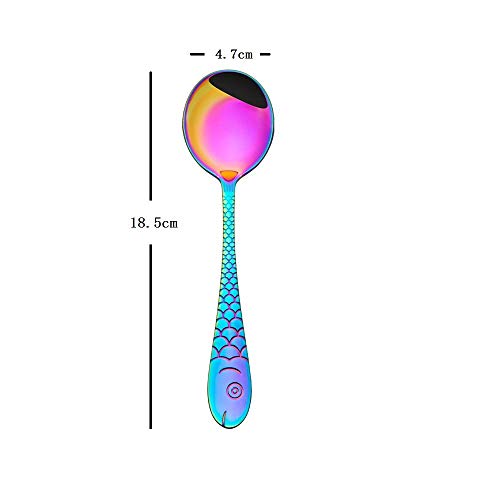 Soup Spoons,4Pcs Stainless Steel Spoon Table Spoons Ice Cream Spoon Perfect For Home And Kitchen (Round) #TOP1