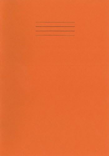 RHINO Stationery Exercise Book | A4 | 64 Page | 7mm Squared Exercise Book | Orange | Learning Resources | School Books | Pack of 10