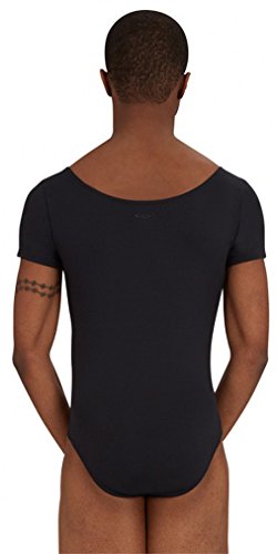 Capezio Collant masculino de manga curta Tactel, Preto, P