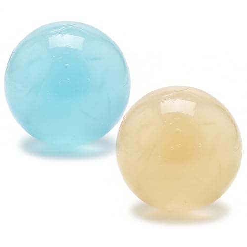 Bolas antiestrés de aceite pack de 2 juguetes blandos sensoriales azul y amarillo