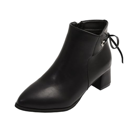Bottes d'hiver avec fermeture éclair latérale et talon moyen confortable