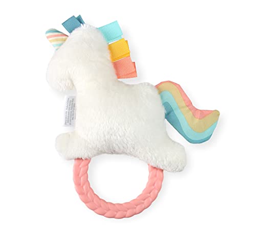 Itzy Ritzy - Ritzy Rattle Pal With Teether; Features A Minky Plush Character, Gentle Rattle Sound & Soft Teether; Unicorn #TOP1