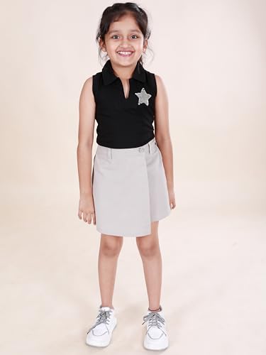 Image of KiddoPanti Girls Denim Over Lap Shorts