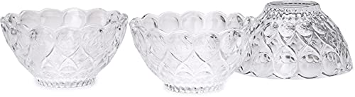 Somil Multi-Purpose Tableware Snack/Veritable Serving Bowl Set of 3, Glass, Clear, Round (Bowlt-F3.C)