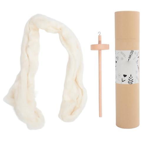 Drop Spindle,Professional Wooden Drop Spindle Kit,Drop spindles for spinnings Wool,Drop Spindle Top Whorl Drop Spindle Kit, Yarn Spinnings Kit with Wool Top for Beginners