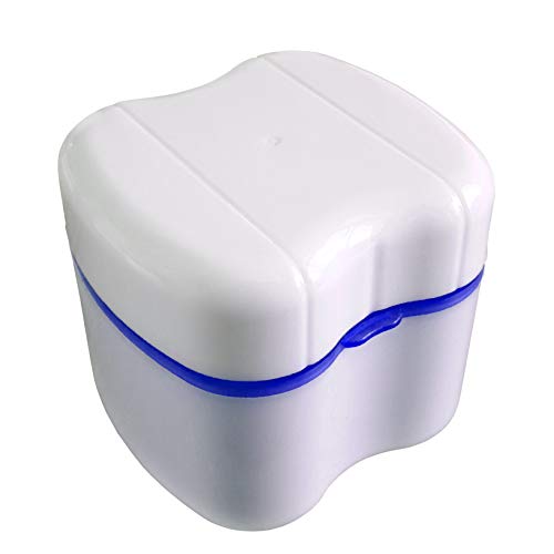 Strong Denture Box with Simple Retrieval Tab, Perfect To Safe Guard Dentures and Valuables, Easy To Open, Store and Retrieve (True Blue)