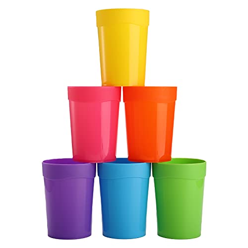 Bekith 18 Pack Plastic Tumblers, 13-Ounce Reusable Break-Resistant Bpa-Free Plastic Cups In 6 Assorted Colors #TOP1