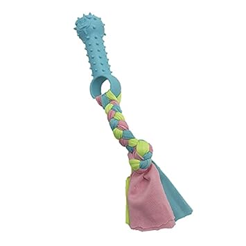 Royale Cat Pet Dog Puppy Cotton Chew Knot Toy Durable Braided Bone Shape Rubber Interactive Pet Tool Dog Accessories - 1 Piece ( Color May Vary )