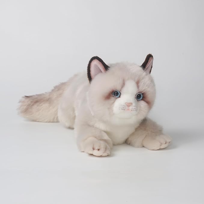 Gray Ragdoll Cat Stuffed Animal Toys,Cute Handmade Plush Toy Stuffed Ann Baker Cat,Birthday Gifts Present for Boys and Girls,16 Inches
