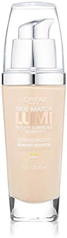 L’Oréal Paris True Match Lumi Healthy Luminous Makeup, W1-2 Porcelain Light Ivory, 1 fl; oz.