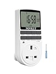 NOVKIT Digital Security Timer Plug Socket Programmable Switch Timer with 10 ON-Off Programs and Random Mode for Home and Indoor (230V, 13A, 2900W)