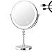 UUCOLOR 8 Pouces Miroir Maquillage Grossissant, LED Miroir Maquillage Lumineux, 1x/10x Grossissement Chargement USB, Miroir de Table Rotation à 360°, pour la Maison et la Salle de Bain