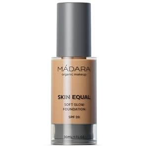 MÁDARA Organic Skincare | Skin Equal Soft Glow Foundation SPF20 SAND 40-30ml, Mineral foundation with hyaluronic acid, Buildable medium coverage, Dewy foundation, Vegan, COSMOS certified