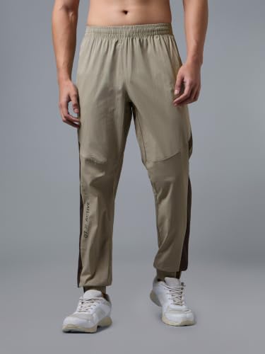 Image of TECHNOSPORT Men's Regular Fit Joggers with Zip Pockets, TECHNOLITE Quick Dry Stretchable Lightweight Track Pants for Gym Running and Casual Wear