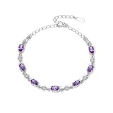 CXIAOSJUN Light luxury amethyst bracelet, silver plated minimalist chain