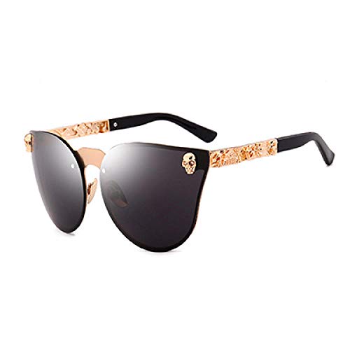 ZYIZEE Lunettes de Soleil Femmes Yeux de Chat rétro crâne décoration Lunettes de Soleil Lunettes de Soleil mâle Femme UV400 Oculos De-A