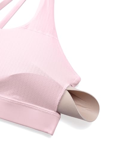 Image of CRZ YOGA Naked Feeling Strappy Sports Bras | Medium Support, Removable Pads, Yoga, Sleek, Scoop Neck, for Women