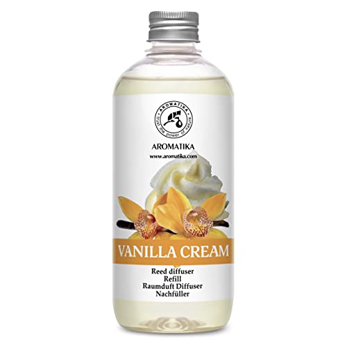 Reed Diffuser Refill Vanilla Cream 17 Fl Oz - Fresh & Long Lasting Fragrance - Reed Diffuser Oil Refill for Aromatherapy - Home Fragrance - Office - Restaurant - Fresh Fragrance