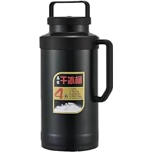 Dry Ice Bucket Ice Storage Container Two Handle Automatic Pressure Relief Dry Ice Storage Pot Thermo Pot for Kitchen Travel, Black 4L