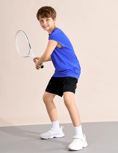 3 Packs Boys Athletic Tank Tops Breathable Mesh Undershirts Quick Dry Sleeveless Muscle T-Shirts for Kids3