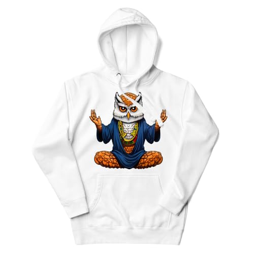 Owl yoga Hoodie Pullover White