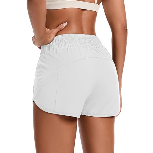 Womens Running Shorts Elastic High Waisted Shorts Workout Shorts Quick Dry Athletic Shorts Pants2