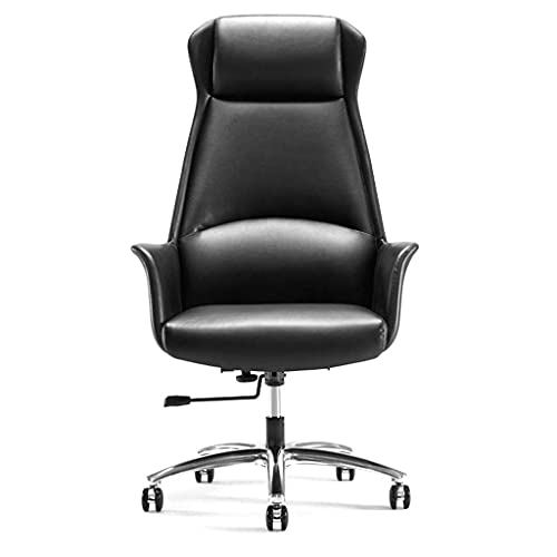 QUSYZD Silla Boss de Cuero para computadora de casa, Silla de Oficina, Silla ergonómica Minimalista Moderna, Silla giratoria elevadora, Interesante,