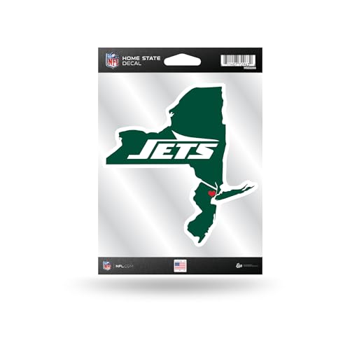 Rico Industries NFL Football New York Jets 5" x 7" Home State Decal