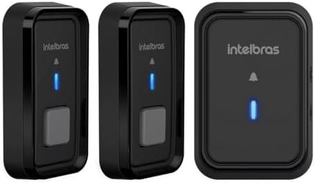 Campainha sem Fio Com Bateria Sem Fio Cib 101 Preta Alcance ate 1...