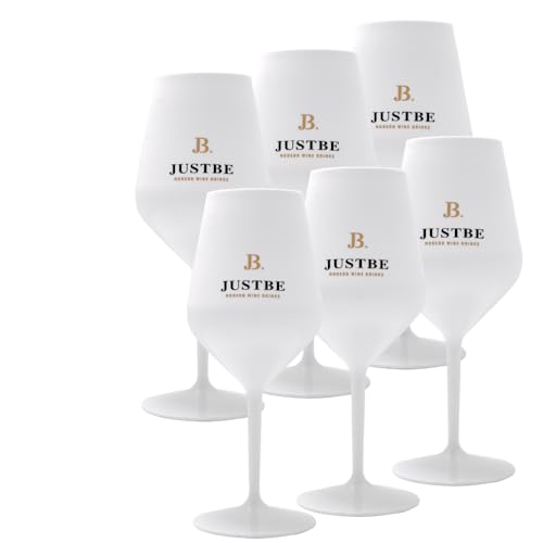 just be Trinkkelch aus bruchsicherem Acrylglas | Sekt-Gläser Premium Weiß (6 Stück (1er Pack))