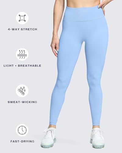 Aoxjox Women's Scrunch Butt Lifting Seamless Leggings Booty High Waisted Workout Yoga Pants 23" (A Light Sky Blue, Medium) - Thumbnail 7