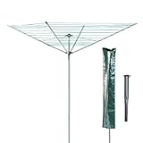 Grande capacité : la corde à linge robuste a une grande capacité avec 50 m de fil disponible, ce qui la rend adaptée pour les besoins de séchage moyens à grands.