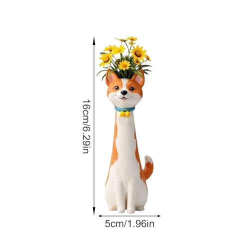 Maceta de perro de resina hecha a mano y jarrón original para decoración 4