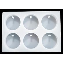 Six-3-inch-Circle with Pillars Car Freshies Mold with Holes - Epoxy Resin - Soap Silicone Mould -Diameter 3 inches, Thickness 3mm, Weight 9.17 oz