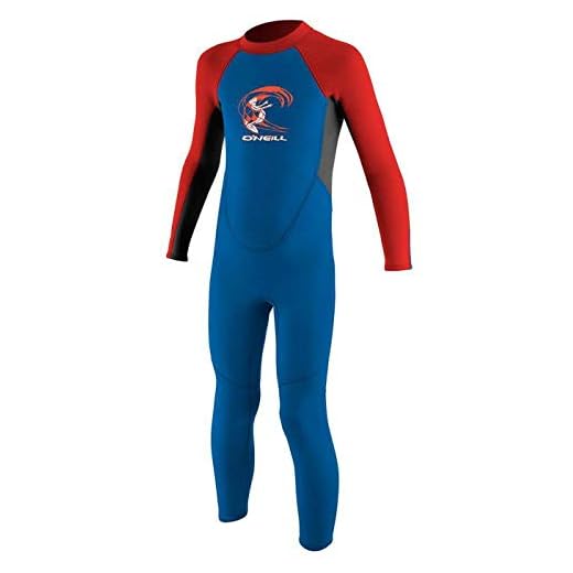 2018 O'Neill Toddler Reactor 2mm Back Zip Wetsuit Blue/NEON RED 4868 Age/Size - 2 Years