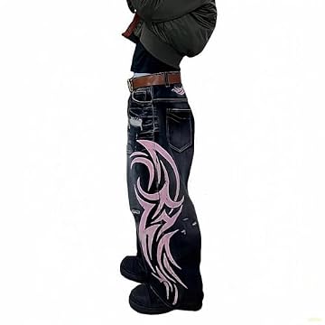 baggy jeans with embroidery