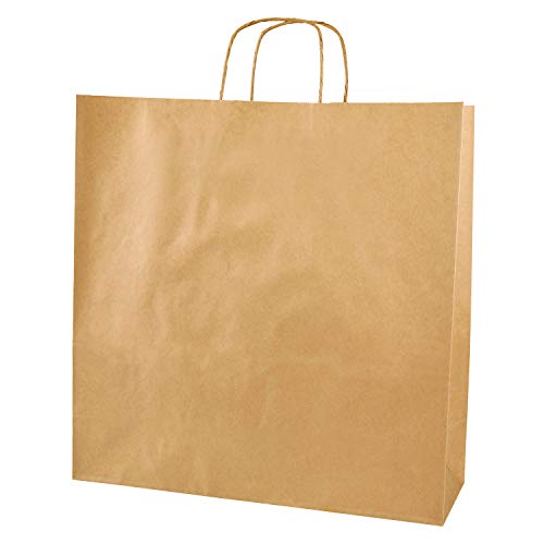 Thepaperbagstore 20 Brown Extra Large Paper Bags with Twisted Handles - 39x14x39.5cm - Kraft Paper for Gifts, DIY, Party, Shopping, Retail, Grocery, Wedding, Birthday and Takeaway