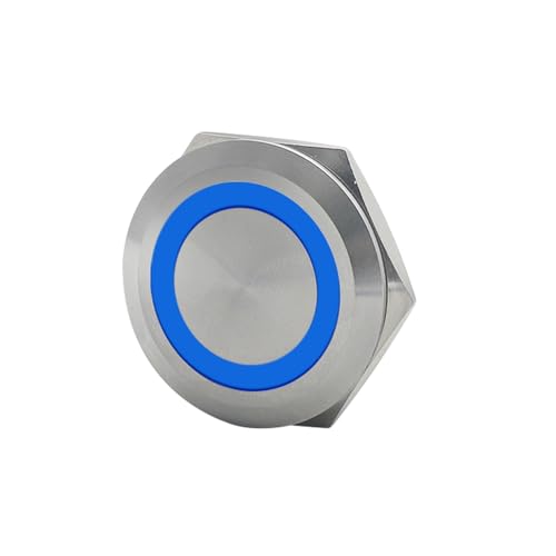Bouton poussoir noir 12mm LED jaune étanche à impulsion 3-6V - 7