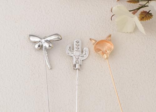 Image of Alilang 3Pcs Vintage Style Hat Lapel Brooch Pins with Flexible Bendable Design for Secure Fit on Hats, Scarves, and Suits
