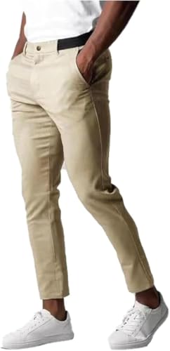 Foueo Active Chinos, Active Chinos Pants, Mens Chinos Slim Fit Stretch Skinny Tapered Dress Pants Casual Solid Trousers