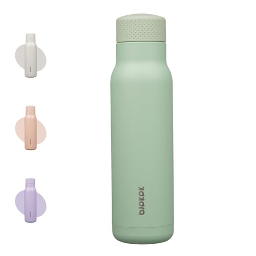 Image of BJPKPK Stainless Steel Water Bottle,21oz insulated Reusable Bottle,Leakproof Metal Thermal Flask Double Wall,Keep Drinks Cold and Hot,Mint Green