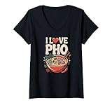 Photo Gallery donna i love pho noodle soup cucina vietnamita maglietta con collo a v Photo Gallery donna i love pho noodle soup cucina vietnamita maglietta con collo a v