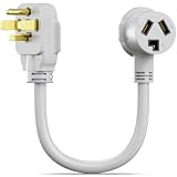 WELLUCK 1.5 FT 3 Prong to 4 Prong Dryer Adapter, NEMA 14-30P Male to 10-30R Female Dryer Plug Adapter, 30 Amp 250V Outlet Converter Cord for Connecting Older one to 4-Prong Outlets