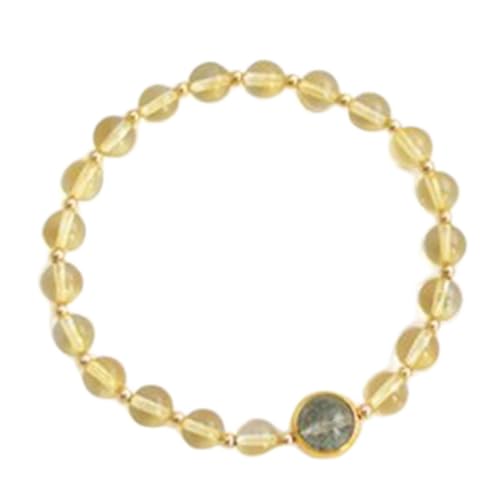Bracelet Feng Shui citrine perles Reiki chakra ajustable mixte