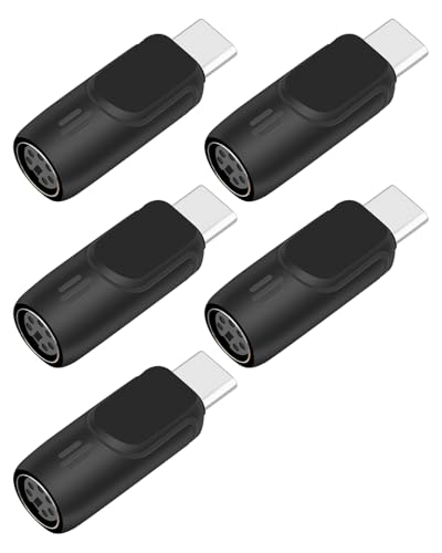 Image of GELRHONR USB to PS2 Adapter 5 Pack, USB C Male to PS/2 Female Converter for Computer Mouse and Keyboard Plug and Play, Stable Transmission, Compact and Portable,Black