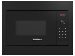 Siemens BF523LMB3 iQ300 inbouwmagnetron, 50 x 38 cm, 800 watt, draaiplateau 27 cm, deuraanslag links, CookControl7 automatische programma's, zwart