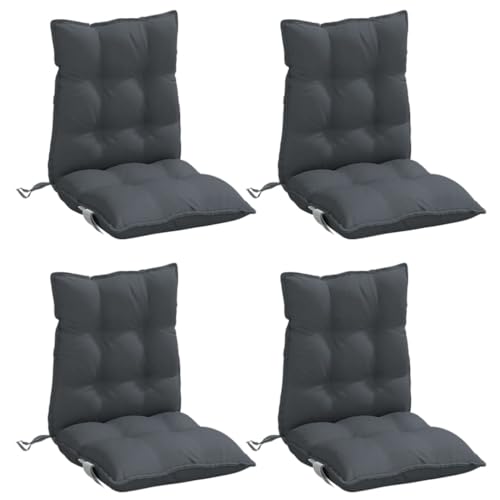 vidaXL Stuhlkissen für niedrige Lehnen 4er-Set, 100x50x7 cm, Anthrazit,...