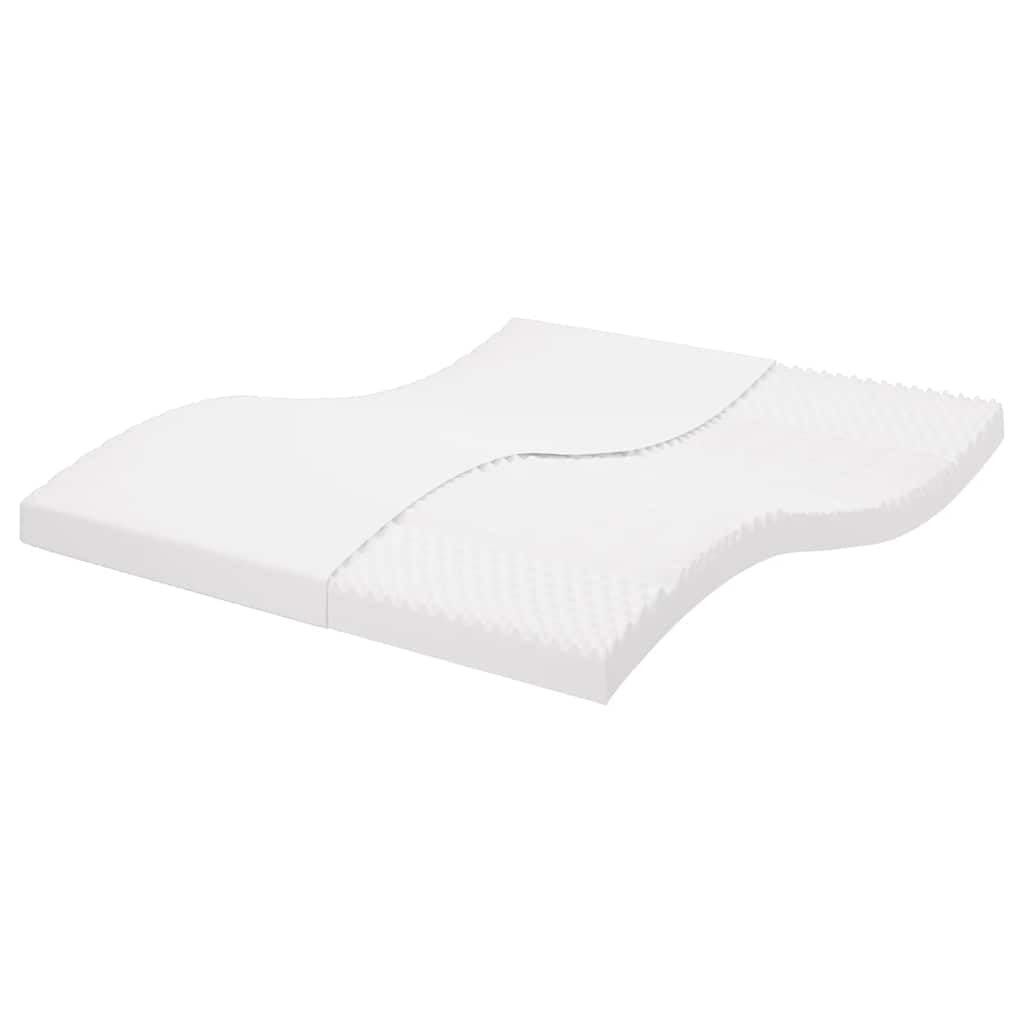 Materac piankowy biały 160 x 220 cm, 7-strefowy stopień twardości 20 ILD, z pokrowcem w kolorze brzoskwiniowo-różowym, oddychający, ergonomiczny, do podwójnego łóżka, sypialni i stelaża