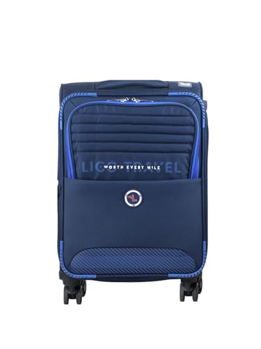 Image of Ligo Ligobags Polyester 8 Wheels 360 Degree Wall Street Soft-Sided Small Cabin Luggage Black Laptop Roller Case |20 Inch Trolley Bag