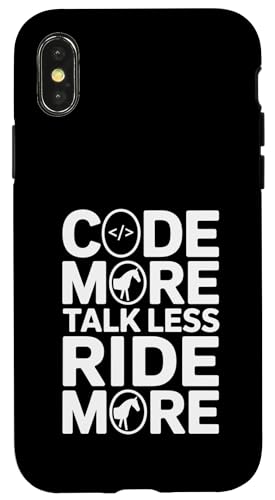 Code More Talk Less Ride More ��n�v���O���}�[ �X�}�z�P�[�X iPhone X/XS �p